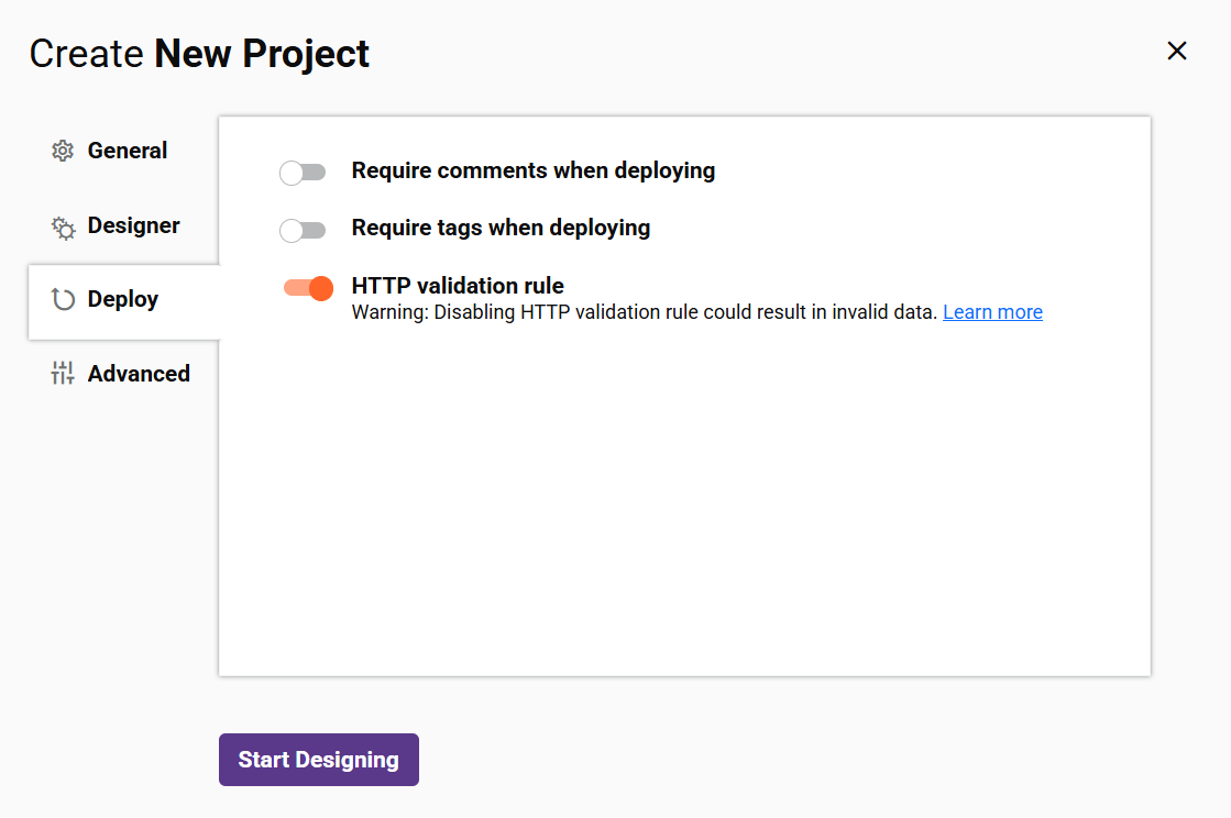 project new deploy