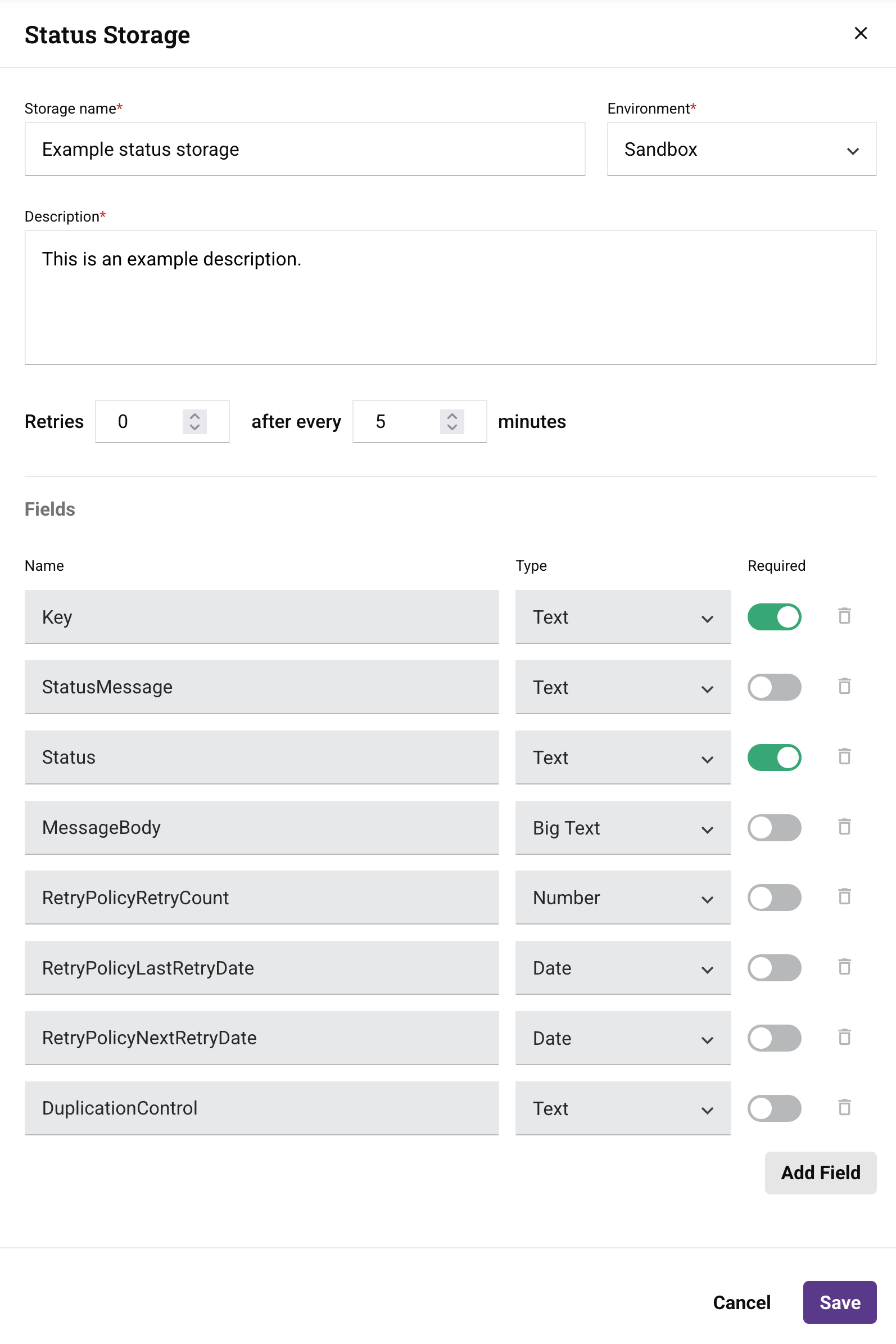 Status Storage